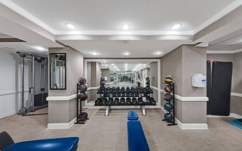 indoor fitness center view 