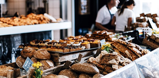 Patisserie filled with bread