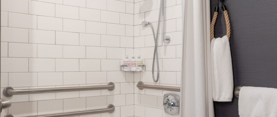 harbor court accessible showertube with railing