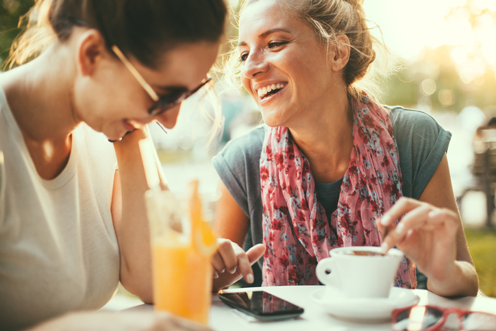 friends drinking coffee and juice
