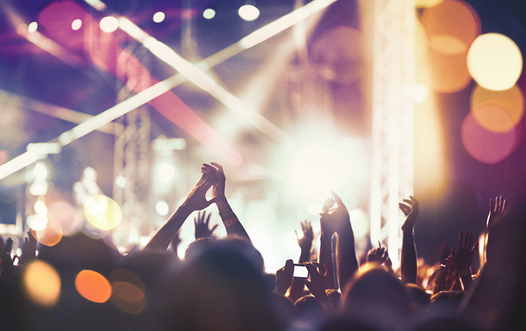 concert with people and lights