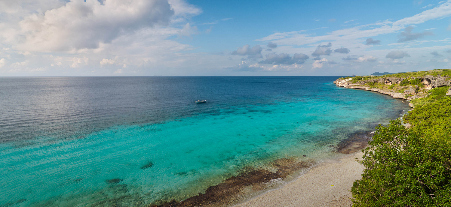 aerial view of clean and serene beach water