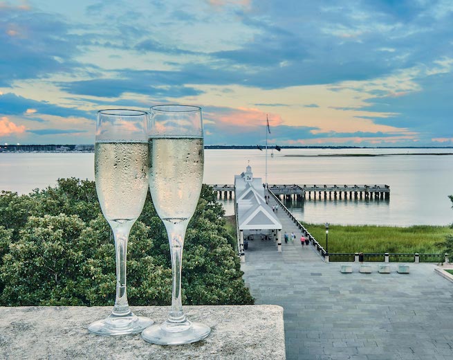 two glasses of champagne