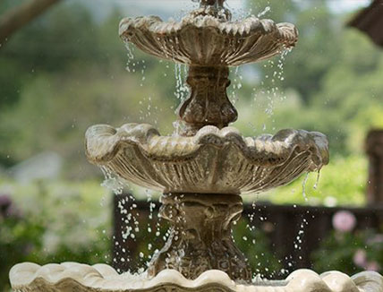 close up of the fountain on property