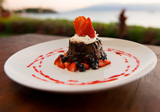 a view of a lava cake dessert