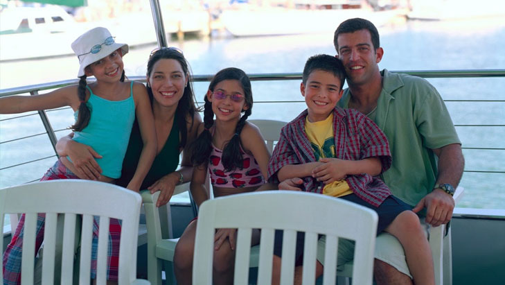 view of a family on a boat tour