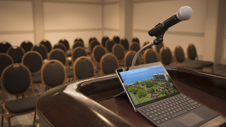 view of meeting room in hotel