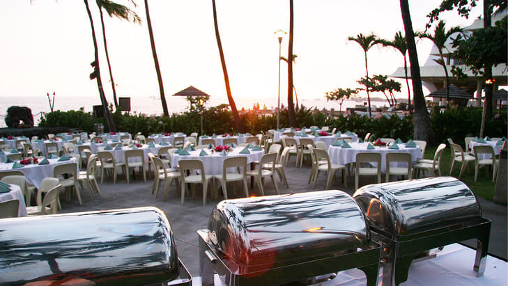 wide open meeting space with oceanfront views of the Kailua-Kona coast
