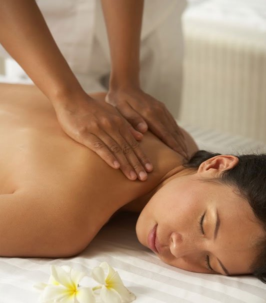 a woman receiving a massage
