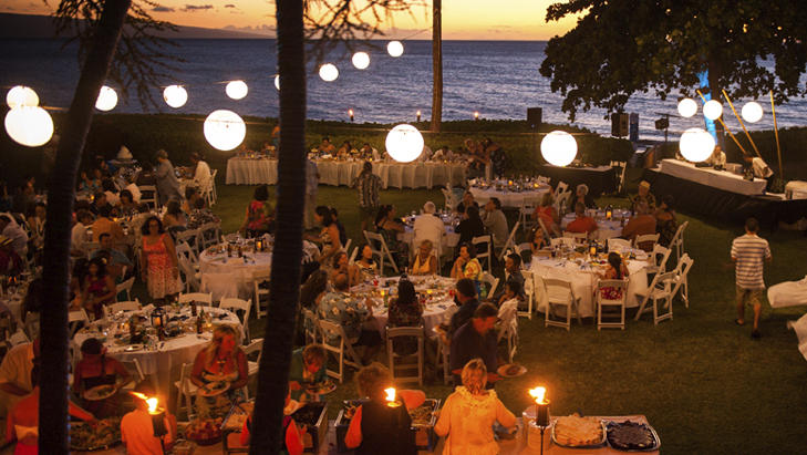 view of wedding reception table setup