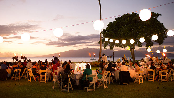 view of villas lawn at royal lahaina resort maui