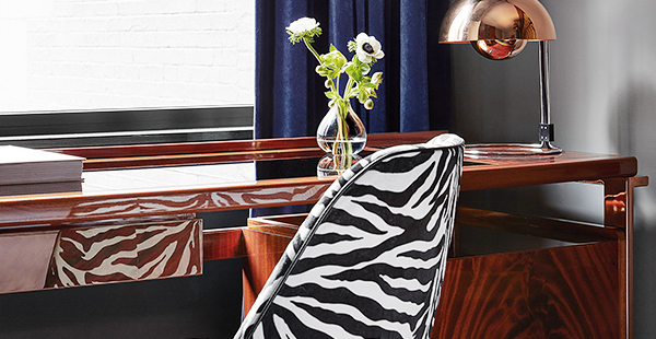 desk with zebra chair