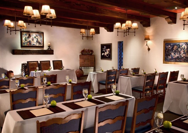 Meeting room with multiple tables