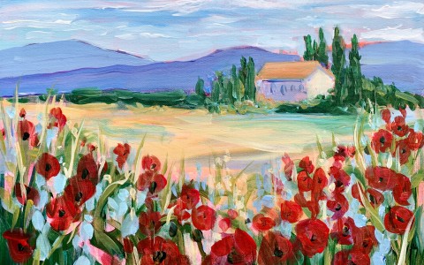 Love in Tuscany painting