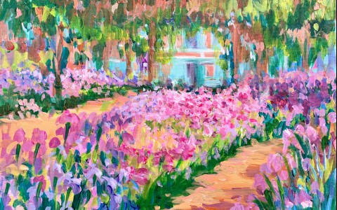 Monet's iris garden painting