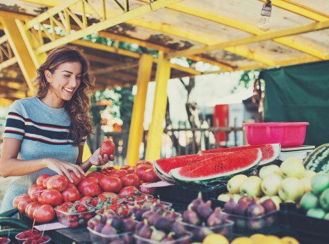 woman at fruit stand