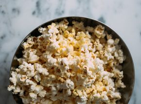 bowl filled with popcorn 