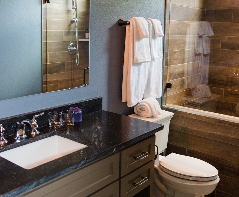 bathroom with walk in shower