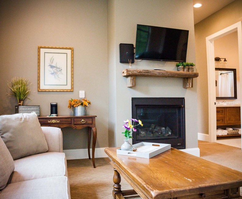 living room of the pool barn