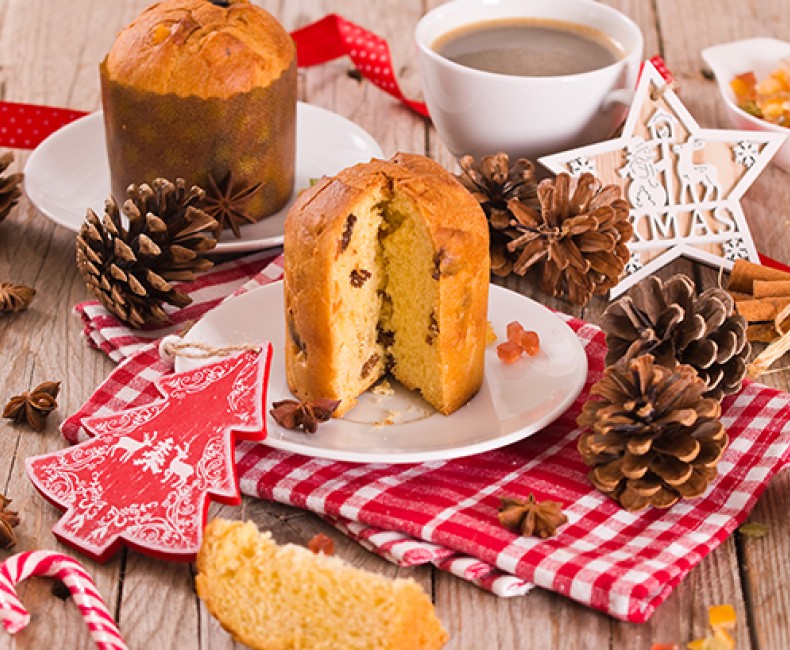 holiday morning breakfast on decorated table