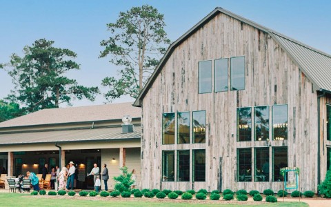 exterior of barn wedding venue 