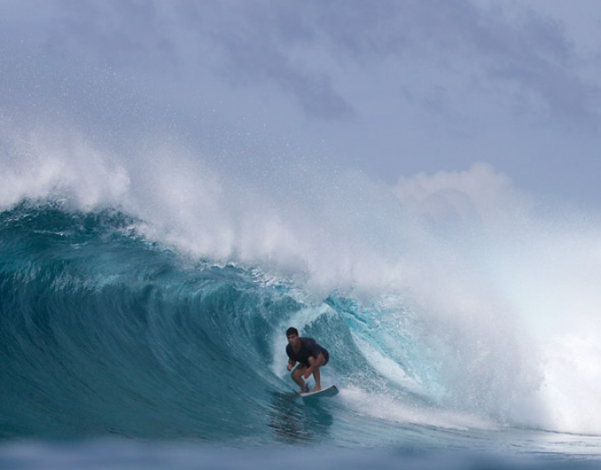 Man surfing on wave