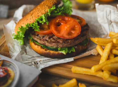 Fully Loaded Burger with Fries