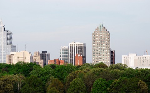 view of downtown raleigh buildings