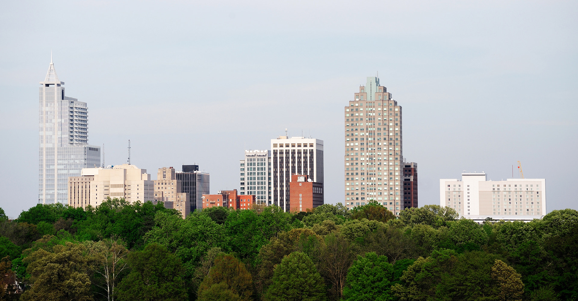 view of downtown raleigh buildings