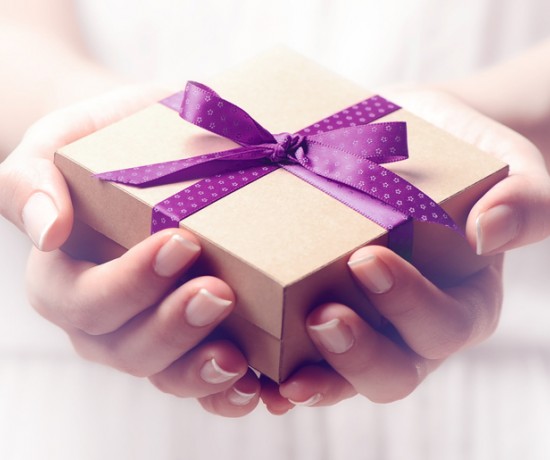 person giving gift