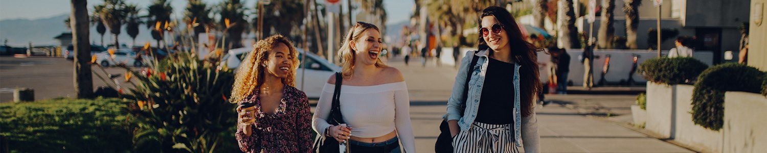 friends walking down the street