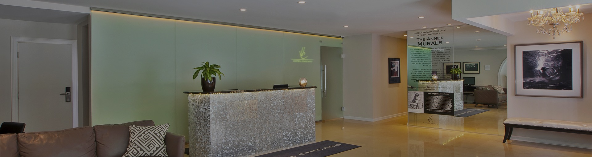Lobby area with seating and front desk