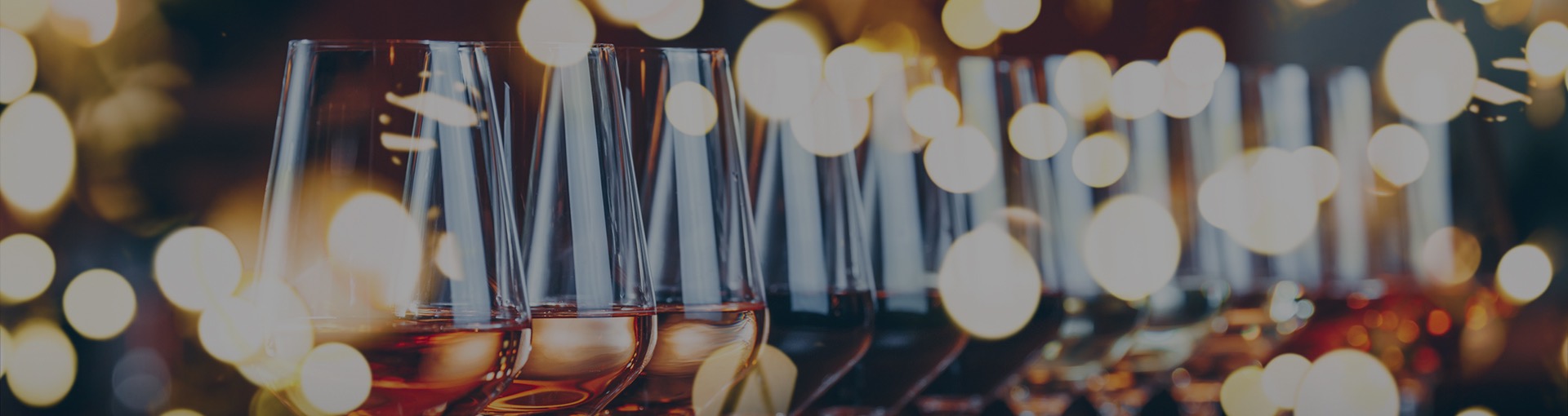 Row of glasses with wine