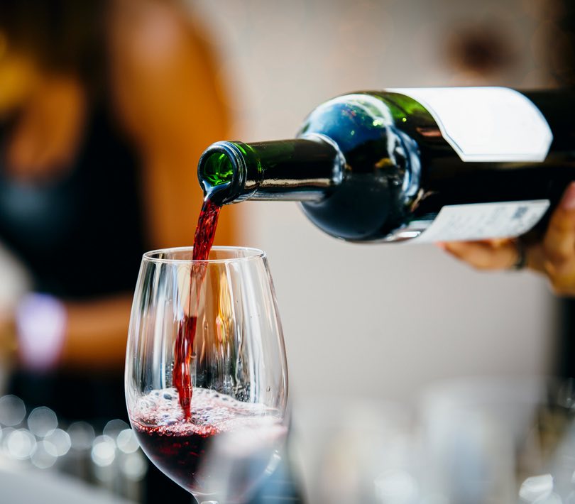 Wine being poured into glass