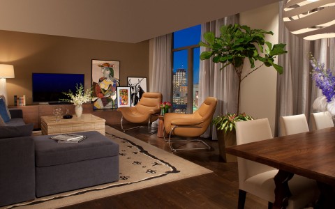 large suite living room with plenty sitting areas