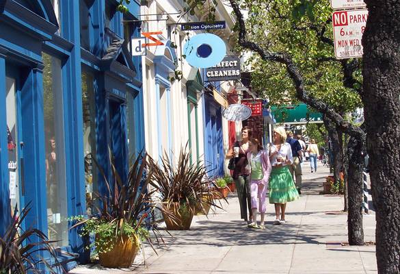 people walking down Fillmore Street