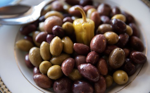 Olives on a platter