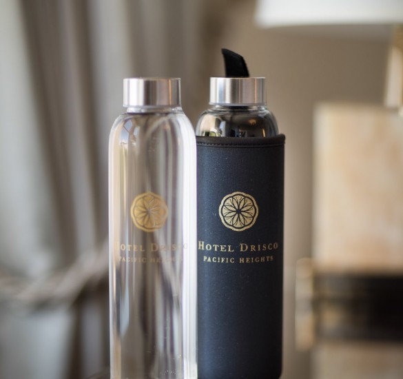 Branded Hotel Drisco water bottles