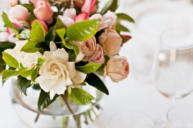 closeup of wedding flowers