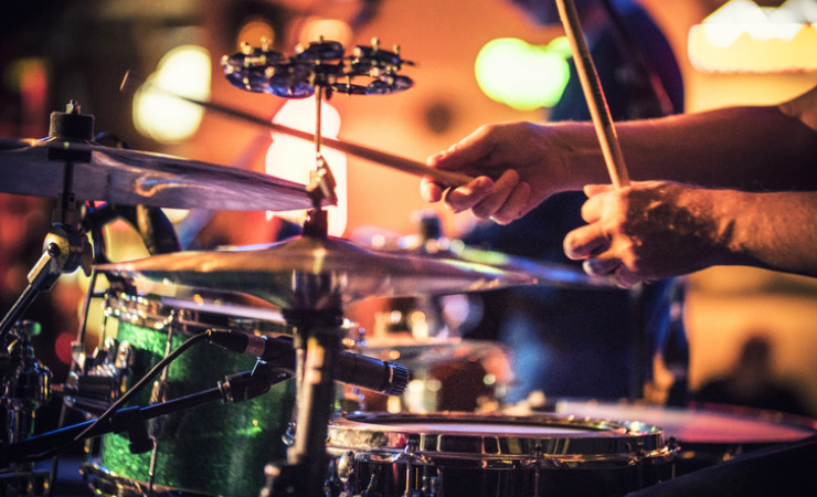 close up of drummer