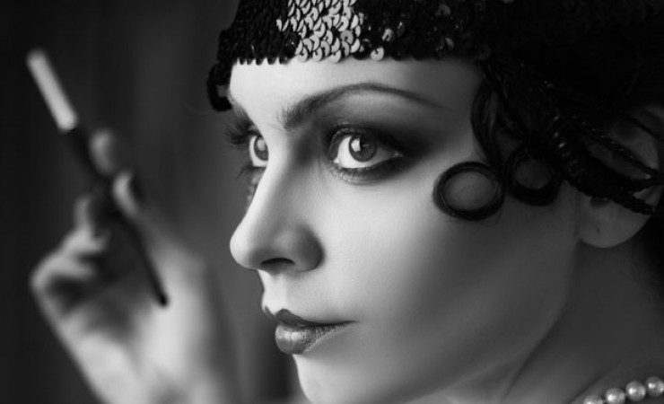 woman dressed up in flapper costume