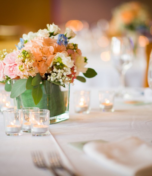 Table set for event with floral