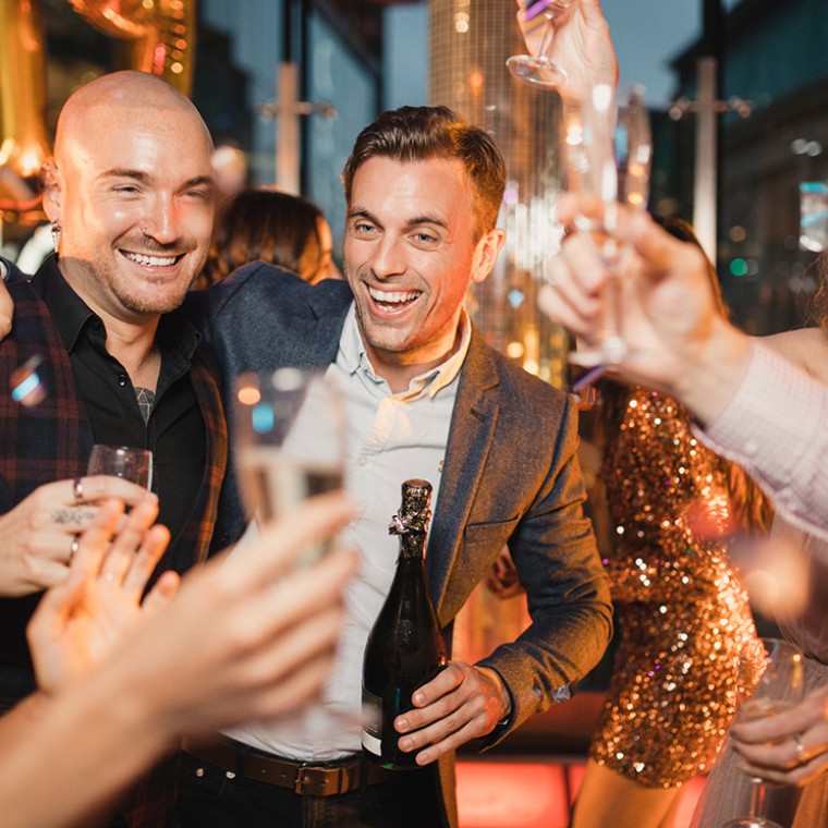 Group of friends at bar