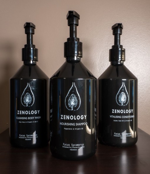 Zenology bath amenities products used at Indigo Baltimore for guests