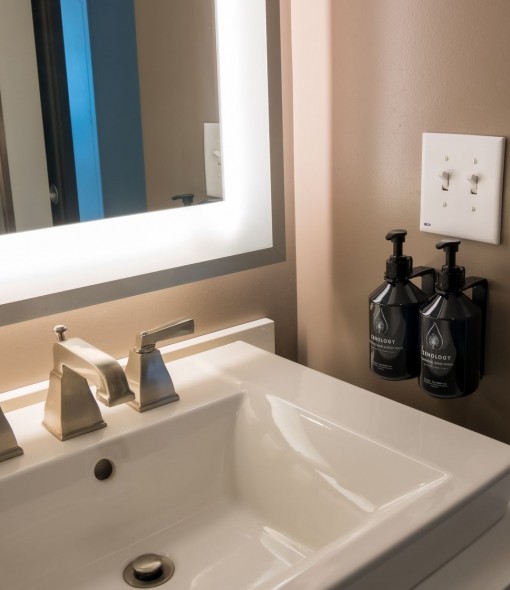 Zenology bath amenities products used at Indigo Baltimore for guests