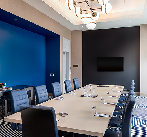 Internal view of a meeting venue all set up