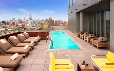 the rooftop pool