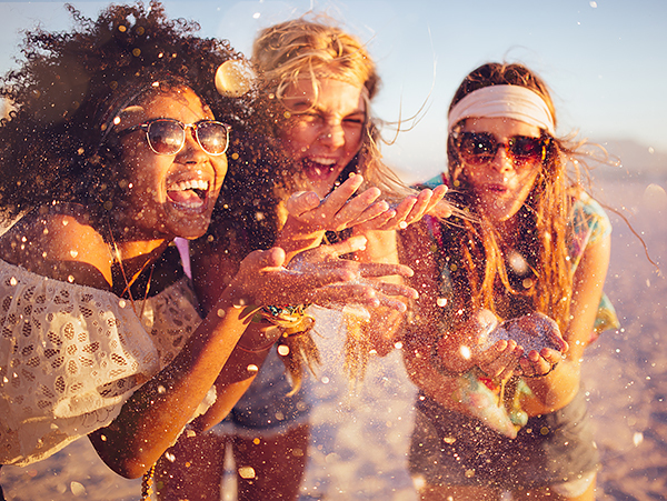 girls at the beach