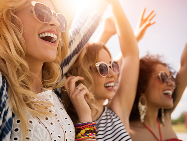 women cheering