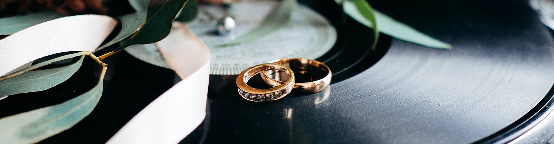 two wedding bands on one another